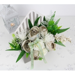 BUKIET w szarej KOPERCIE na prezent MIX kwiatów